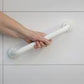 Handgreep Mat Wit voor bad of douche - Sterke Metalen wandgreep -Wandbeugel 30,5 cm - Witte Aluminium Handgreep - Wandgreep voor badkamer - Douche - Toilet - Toiletbeugel - Badgreep - Douchegreep - Inclusief ophangmateriaal