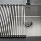 Oprolbaar Vaat Droogrek - Scandinavisch Design - Opvouwbaar Hittebestendig Roestvrijstalen Keuken Afdruiprek - Vaatwasser geschikt - Sterke 18-staafs Onderzetter - Foodgrade Materiaal