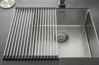 Oprolbaar Vaat Droogrek - Scandinavisch Design - Opvouwbaar Hittebestendig Roestvrijstalen Keuken Afdruiprek - Vaatwasser geschikt - Sterke 18-staafs Onderzetter - Foodgrade Materiaal